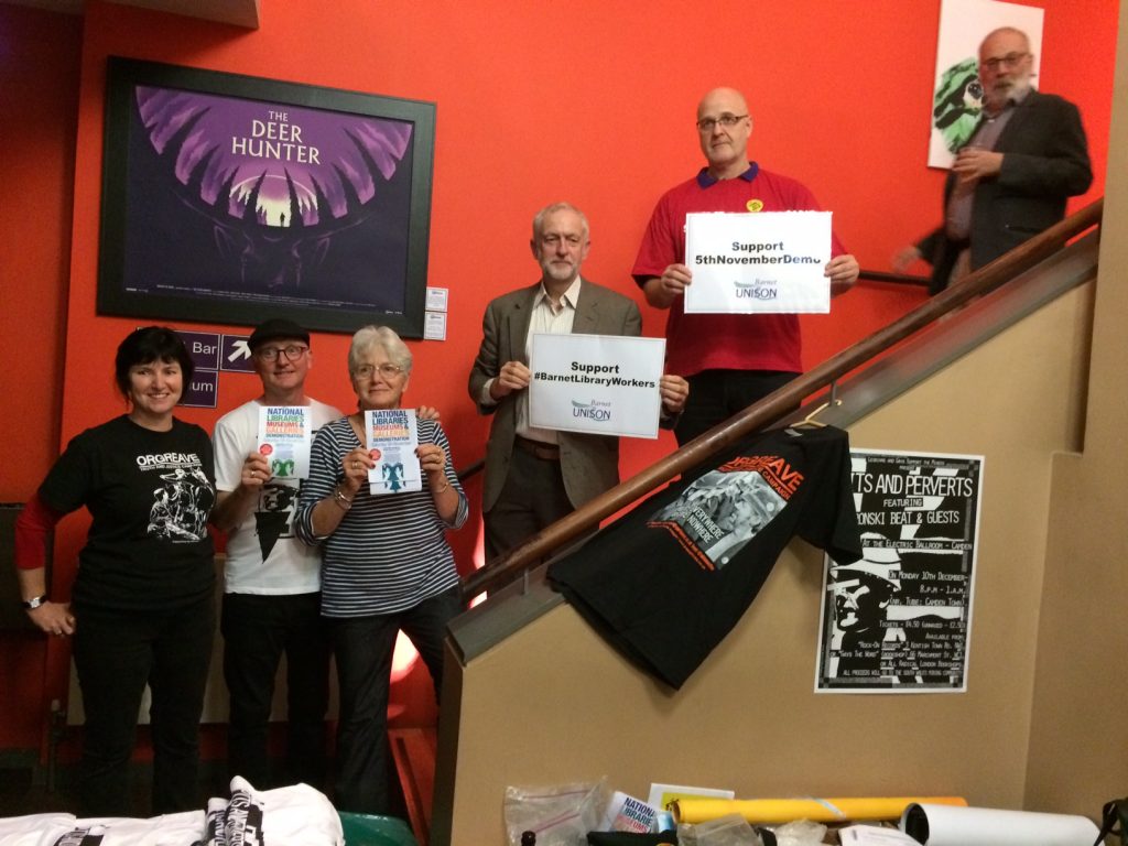 Jezza supports Barnet Library workers 