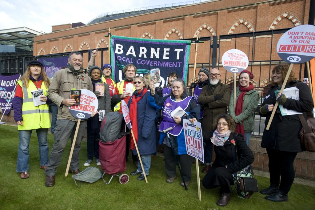 British Library, Kings Cross. March to protest about cuts to libraries, museums and the arts. Barnet Unison were on the march along with striking Barnet library staff. 05/11/16  BP AMS